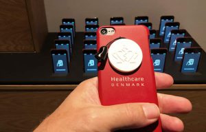 Bagside af Ipod med Healthcare Denmark logo